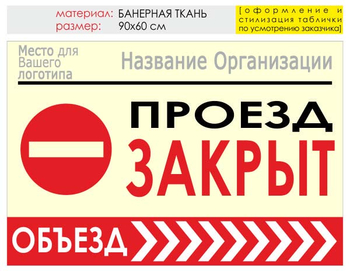 Информационный щит "объезд справа" (банер, 90х60 см) t13 - Охрана труда на строительных площадках - Информационные щиты - Магазин охраны труда Протекторшоп